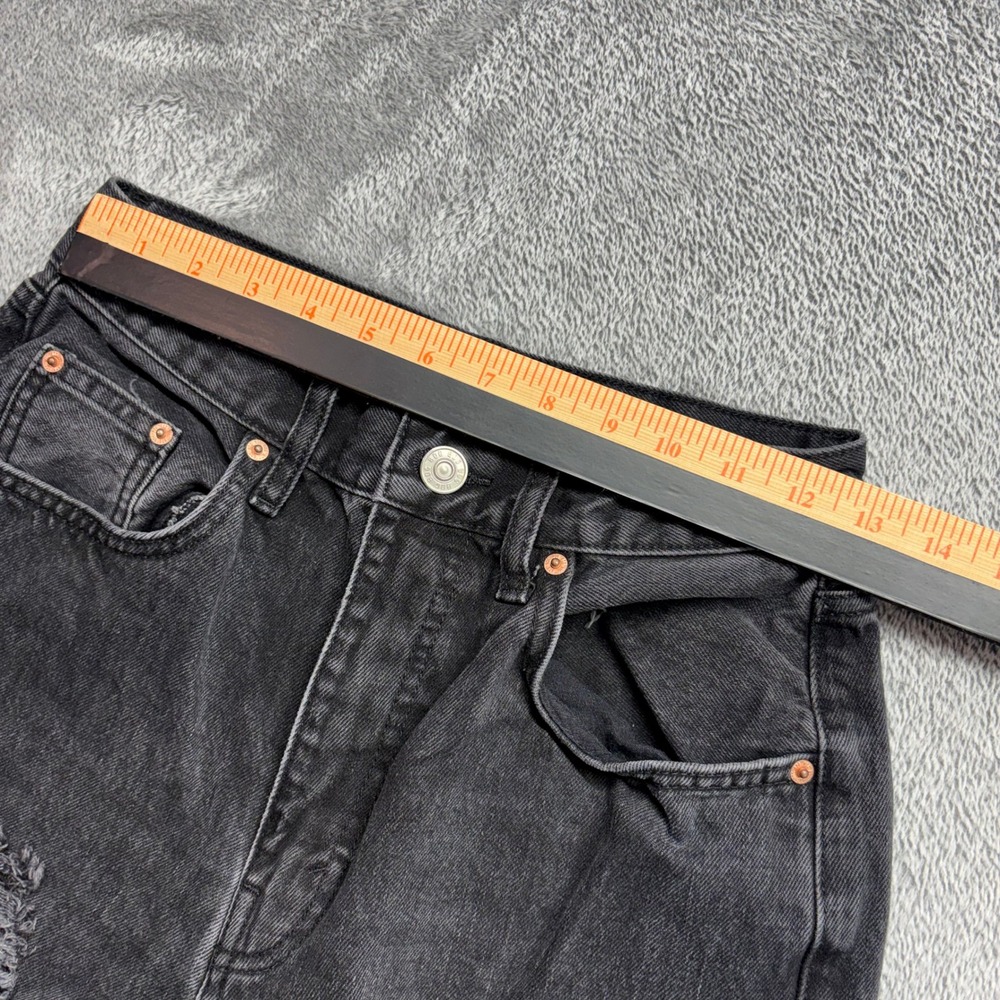 BDG High-Rise Baggy Jeans Women 28 Black Excellent Distressed Ripped Denim - Picture 12 of 13